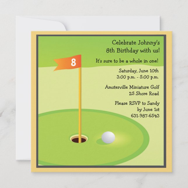 Invitation au jeu de golf miniature (Devant)