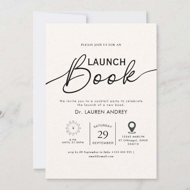 Invitation au lancement d'un livre (Devant)