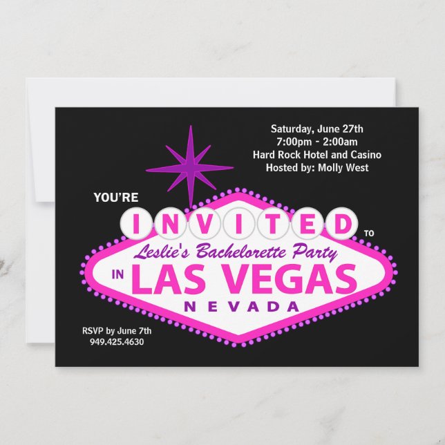 Invitation au Las Vegas Bachelorette Party (Devant)
