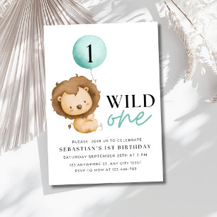 Invitation au lion d'anniversaire sauvage, Zoo Ann