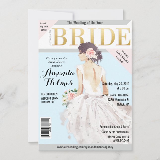 Invitation au magazine de mode pour la douche de m (Devant)
