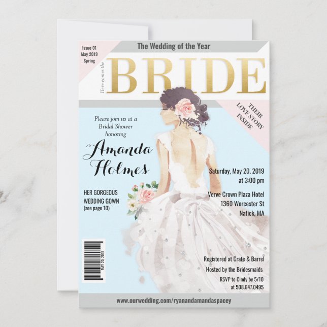 Invitation au magazine de mode pour la douche de m (Devant)