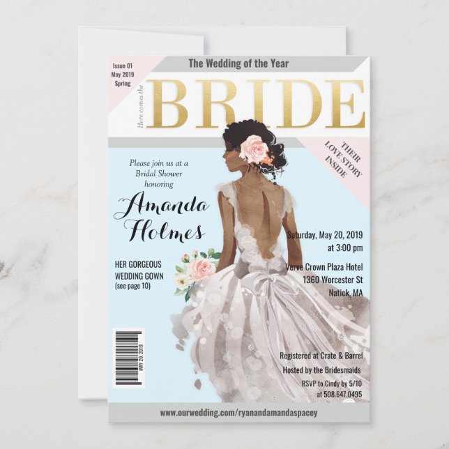 Invitation au magazine de mode pour la douche de m (Devant)