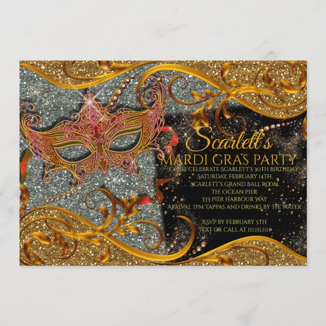 Invitation au Mardi Gras, Invitation au Bal Masqué (Devant)