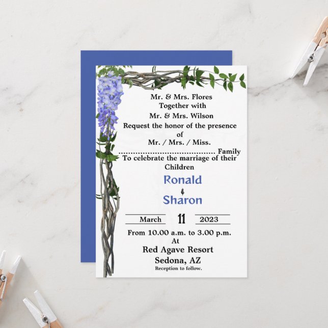 Invitation au mariage (Devant/Arrière en situation)