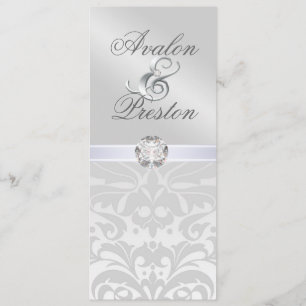 Invitation au Mariage damassé de diamants de métal