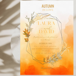 Invitation au mariage d'Automne en amour