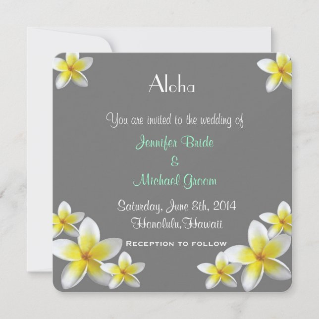Invitation au mariage de destination (Devant)