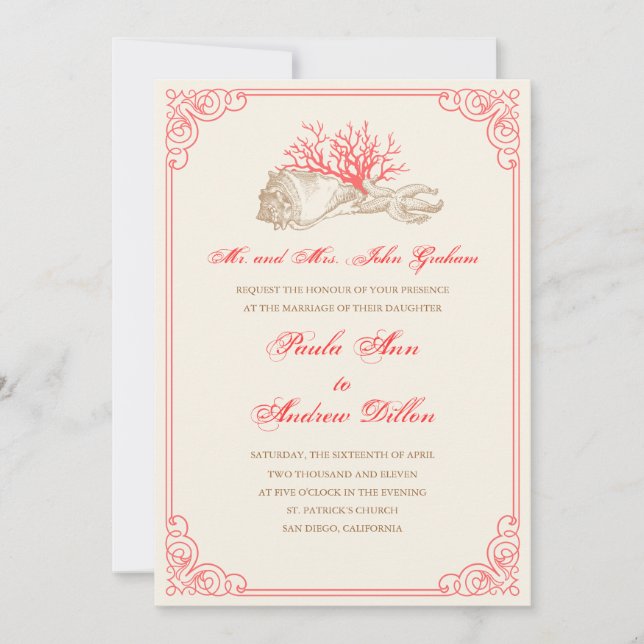 Invitation au mariage de destination (Devant)