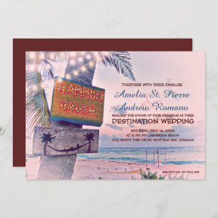 Invitation au mariage de destination de la plage d