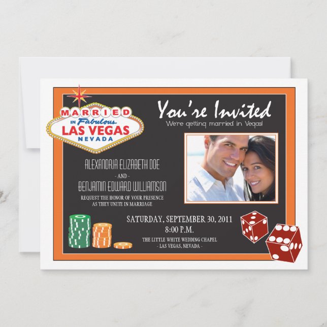Invitation au mariage de destination de Las Vegas  (Devant)