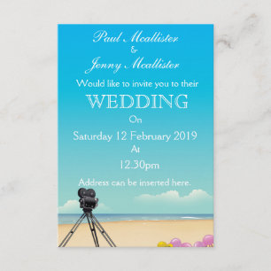 Invitation au mariage de la caméra vidéo vintage