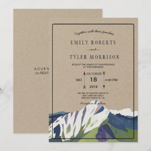 Invitation au mariage de la forêt de montagne mode