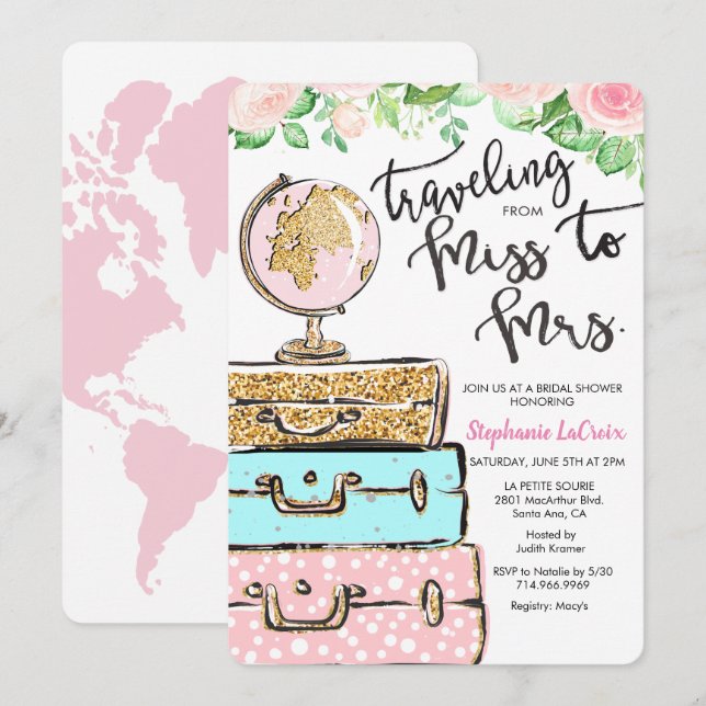 Invitation au mariage de Miss à Mrs. : Shower de m (Devant / Derrière)