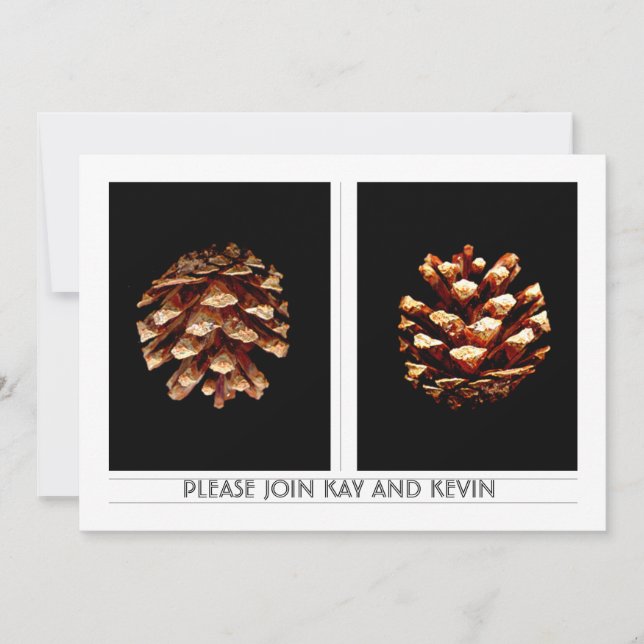 Invitation au mariage de Pinecones (Devant)