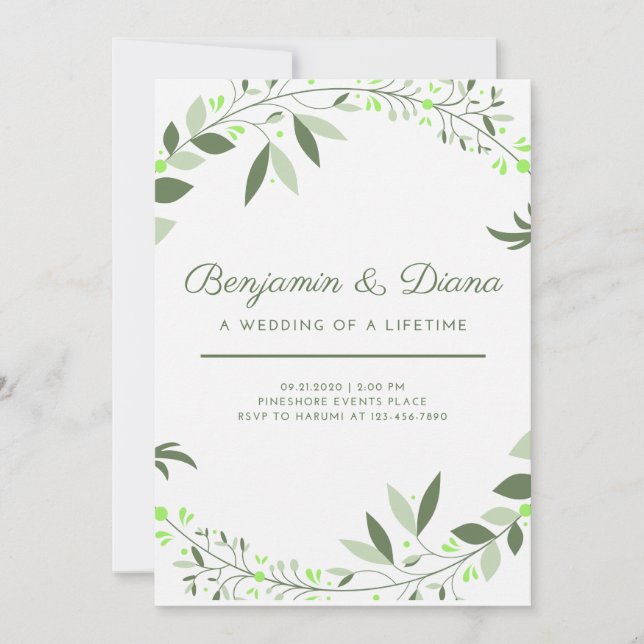 Invitation au mariage de printemps (Devant)