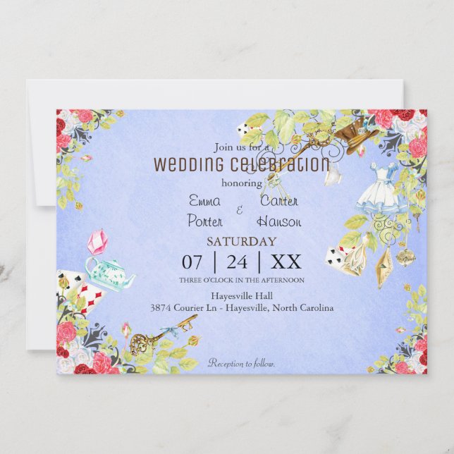 Invitation au mariage de printemps de Wonderland W (Devant)