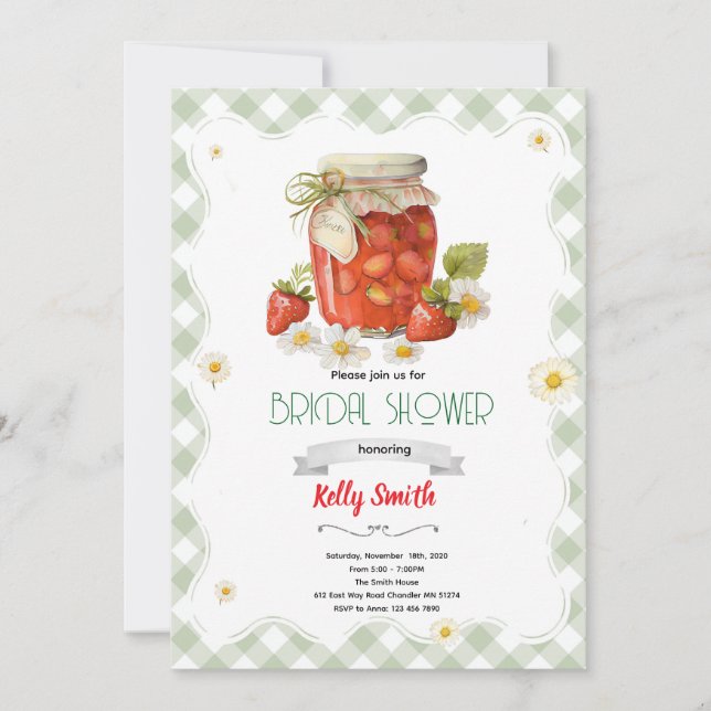 Invitation au mariage de Strawberry Jam (Devant)
