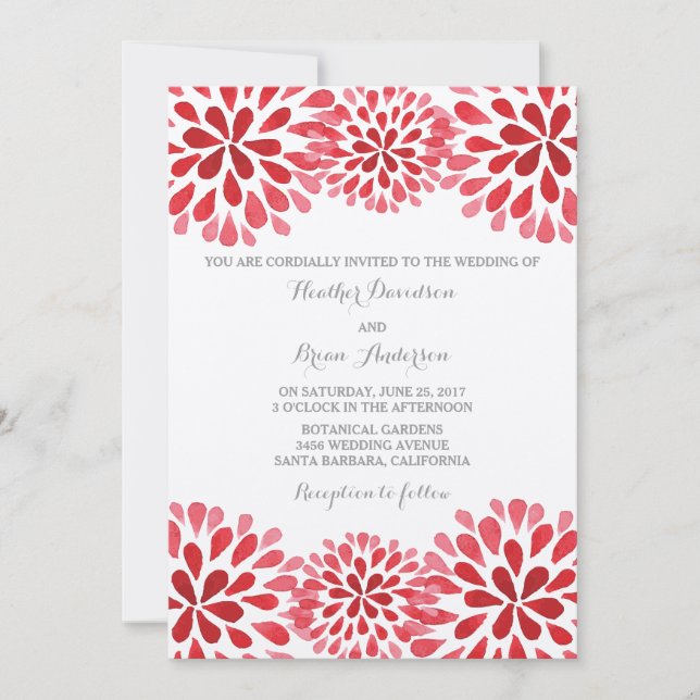 Invitation au mariage des chrysanthèmes de couleur (Devant)