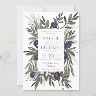 Invitation au mariage des olives toscanes,