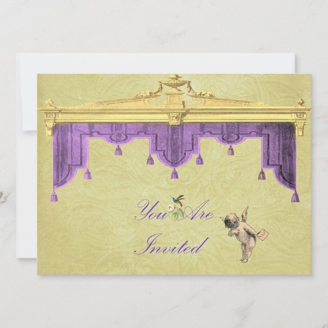 Invitation au mariage des rideaux de théâtre (Devant)