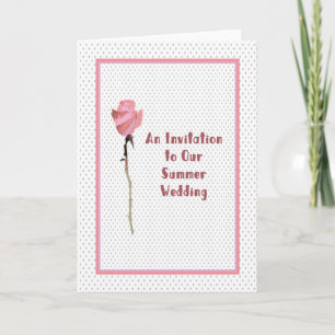 Invitation au Mariage d'été Rose et Pois
