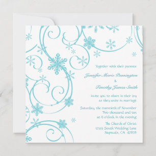Invitation au mariage d'hiver pour les flocons de 