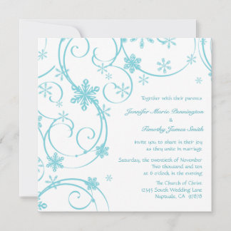 Invitation au mariage d'hiver pour les flocons de