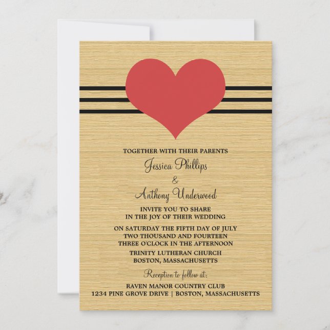 Invitation au mariage du coeur de la moisissure, r (Devant)