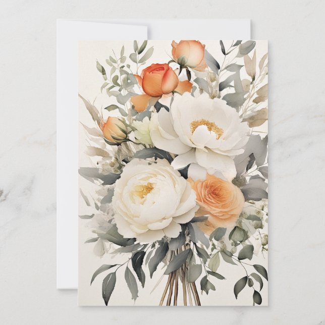 Invitation au mariage élégant et botanique moderne (Dos)