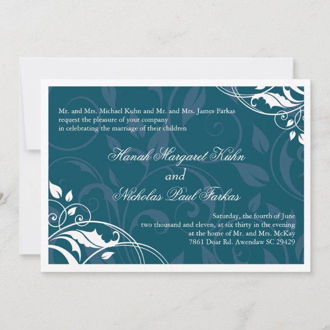 Invitation au mariage élégante (Devant)
