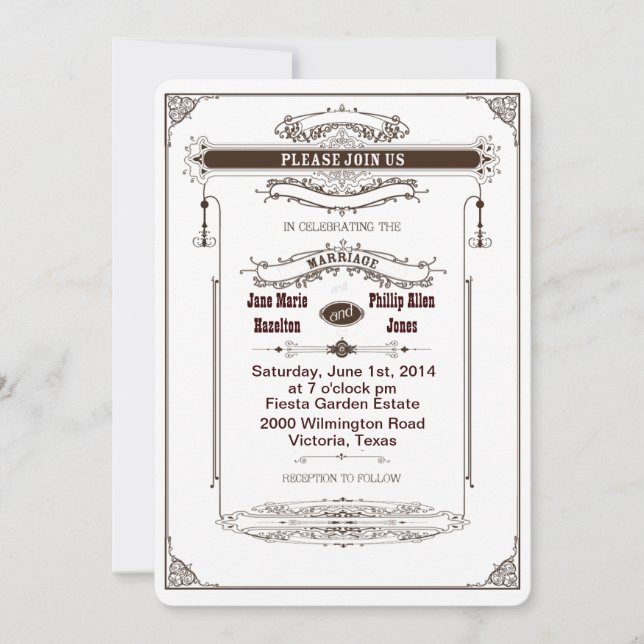 Invitation au mariage Mariage Steampunk de Victori (Devant)