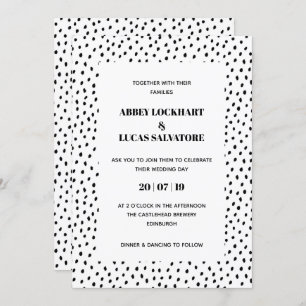 Invitation au mariage moderne en noir et blanc