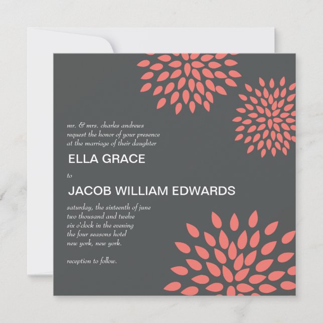 Invitation au mariage moderne // Pétales de posh / (Devant)