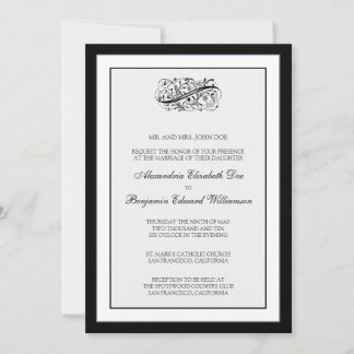 Invitation au mariage noir/blanc tout simplement é