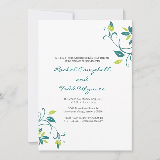Invitation au mariage personnalisé (Devant)