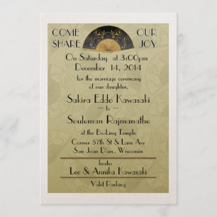 Invitation au mariage personnalisé Fan Elegant (Mo