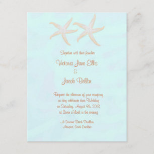 invitation au mariage pour la plage d'étoiles de m