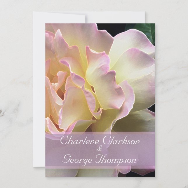 Invitation au mariage pour les roses jaunes (Devant)