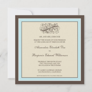Invitation au mariage simple et élégante (bleu béb