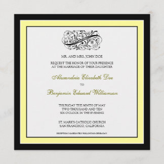 Invitation au mariage simple et élégante (noir/can