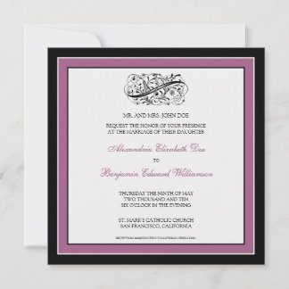 Invitation au mariage simple et élégante (noir/vio