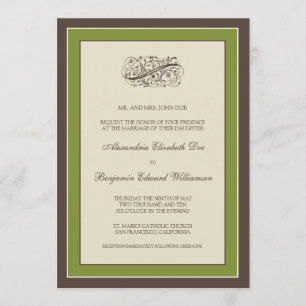 Invitation au mariage simple et élégante (olive)