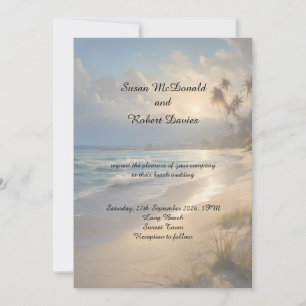 Invitation au mariage sur la plage