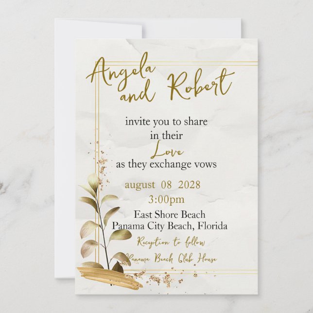 Invitation au mariage sur la plage (Devant)