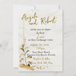 Invitation au mariage sur la plage