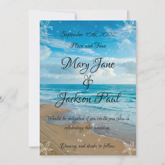 Invitation au mariage sur la plage (Devant)