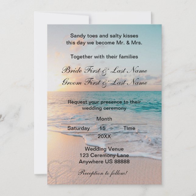 Invitation au mariage sur la plage (Devant)