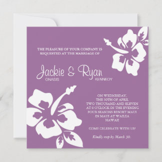 Invitation au mariage sur la plage Hibiscus Fleur 