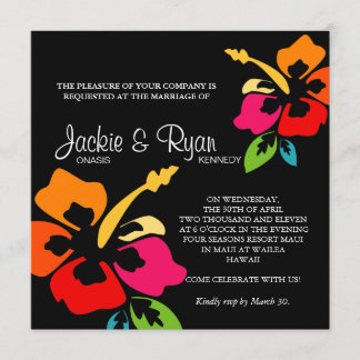 Invitation au mariage sur la plage Hibiscus Fleur 